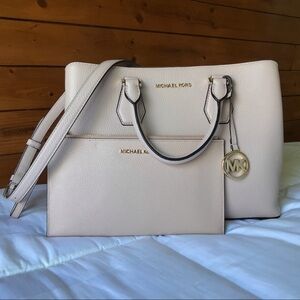 Michael Kors Camille satchel zip clutch wristlet